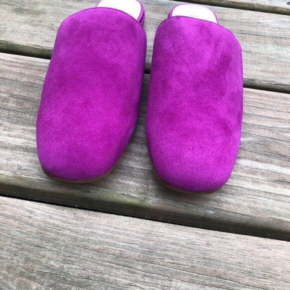 Stuart Weitzman Mulearky Begonia Suede Flat Mules - Picture 3 of 11